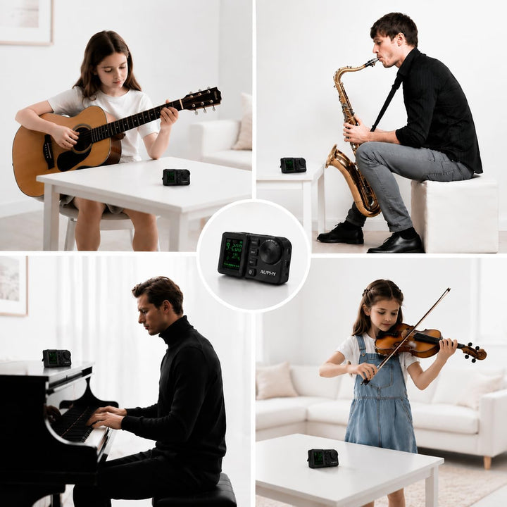 Wiederaufladbares Digitales Metronom für Schlagzeug Gitarre Bass Ukulele Saxophon Klavier usw, Schwa