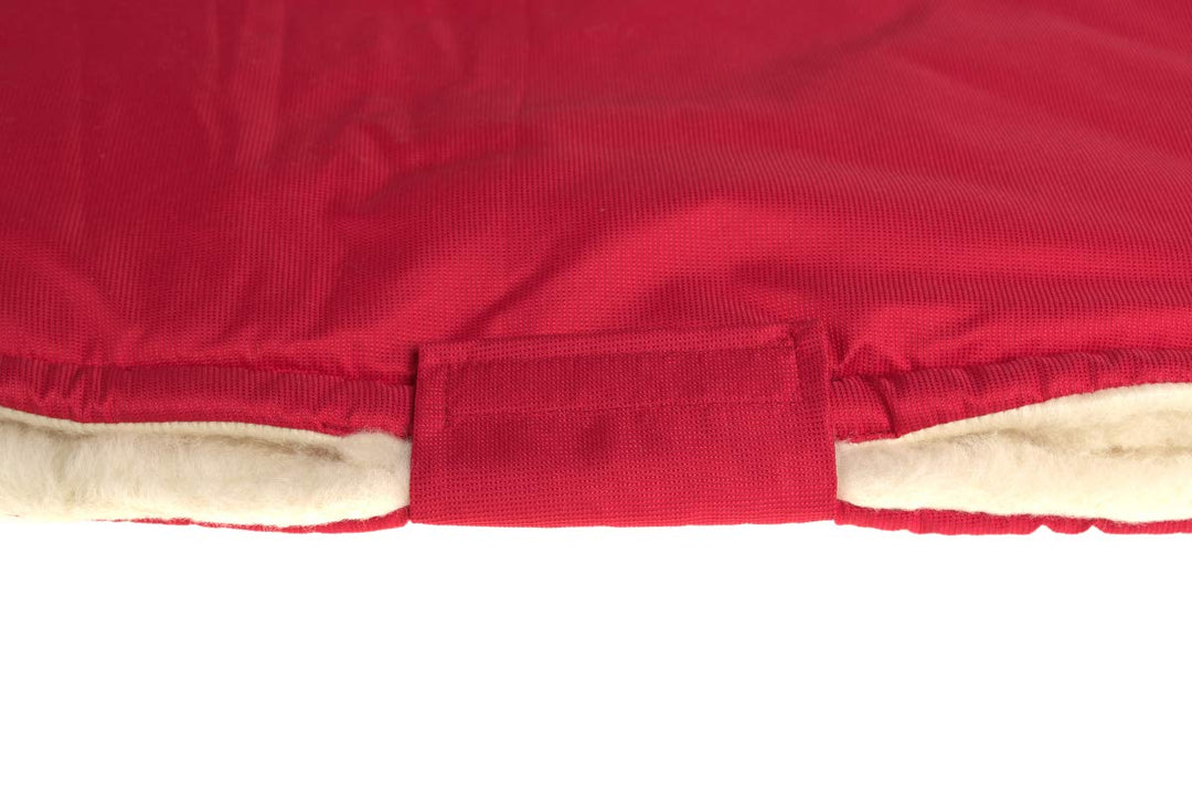 Kaarsgaren Handwärmer für Kinderwagen Rot, warmer Handmuff mit Merinowolle Innenfutter, Universalgrö