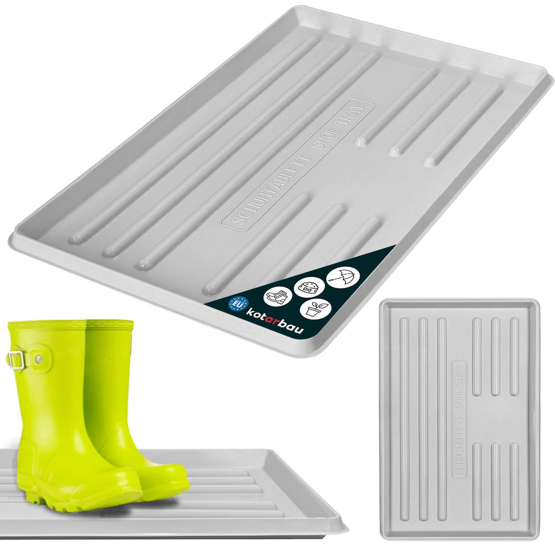 KOTARBAU® Schuhabtropfschale 60x40cm Abtropfmatte Schuhe Grau Schuhmatte Abtropfmatte Kunststoff Sch