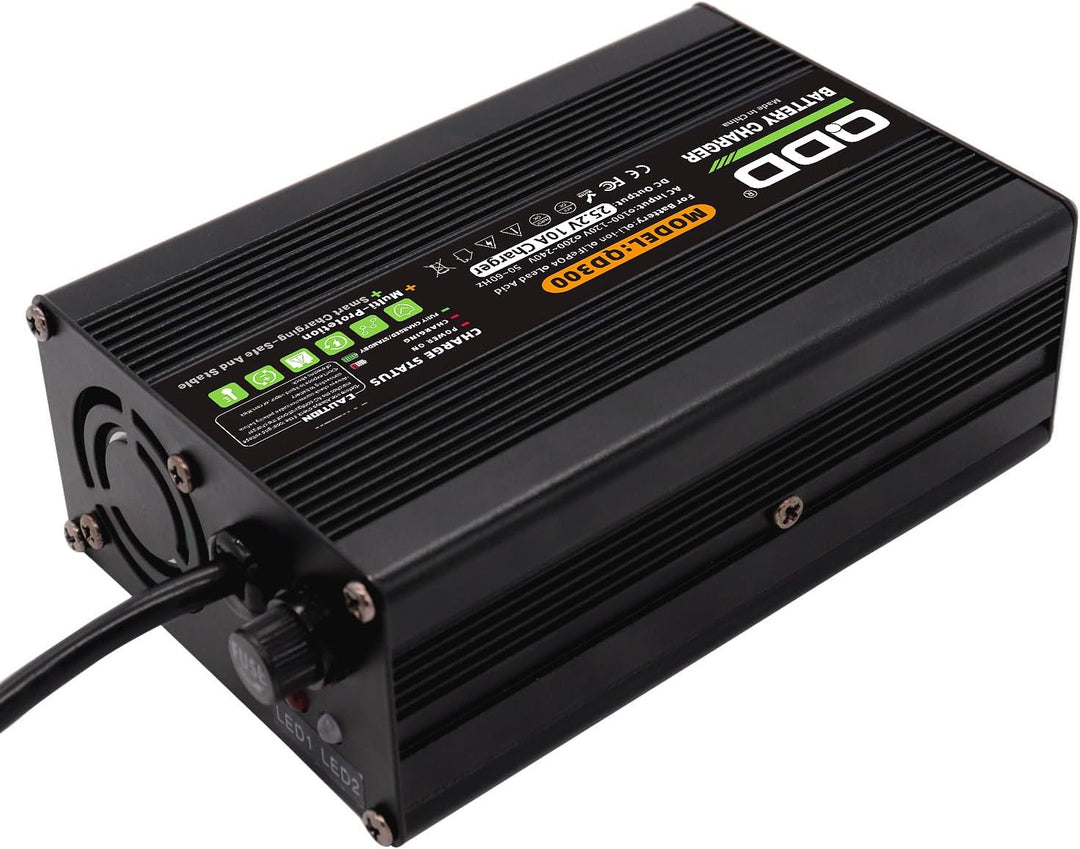 QDD 25,2 V 10 A Smart-Ladegerät, Aluminiumgehäuse, geeignet für 6S 22,2 V Lithium-Ionen-Akku für den