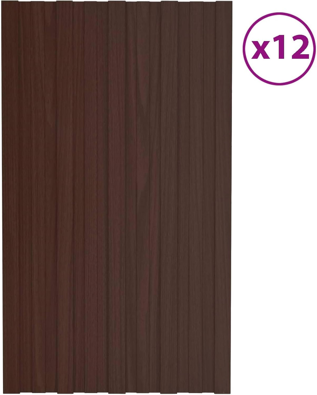 Dachplatte 12 Stück braun 80 x 45 cm Stahl verzinkt Dachplatten Dachblech für Gartenhäuser Stall Gew