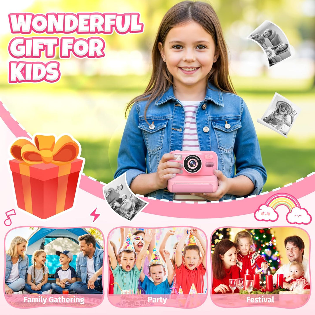 Gontence Kinderkamera, Digitalkamera Kinder, 2.0" Bildschirm Kinder Kamera SD Karte 32GB | 1080p HD