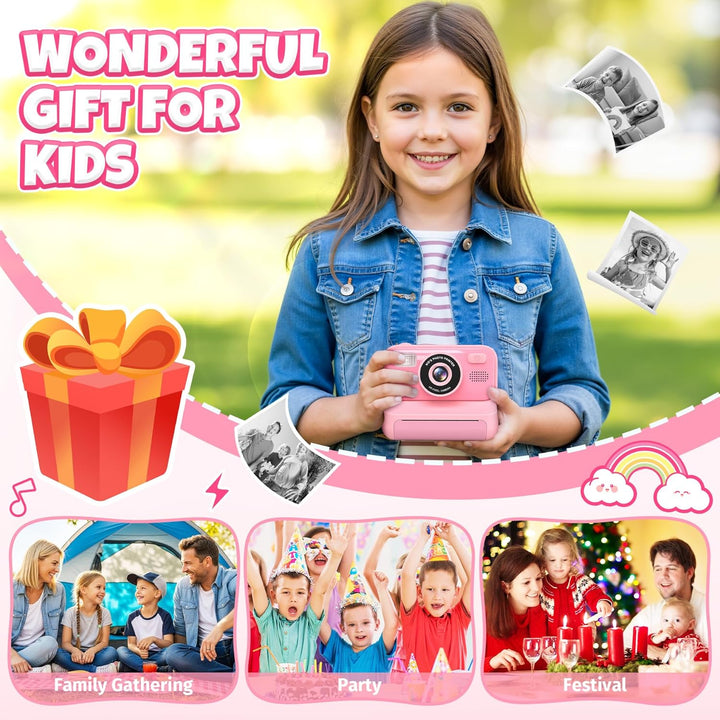 Gontence Kinderkamera, Digitalkamera Kinder, 2.0" Bildschirm Kinder Kamera SD Karte 32GB | 1080p HD