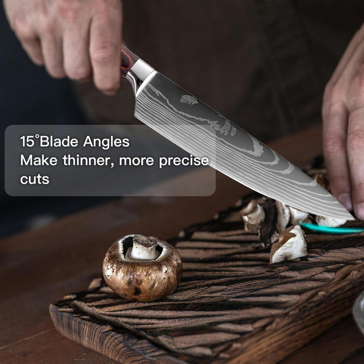 Messerset 5-tlg, Küchenmesser Set aus Hochwertigem Edelstahl, Premium Küchenmesserset Ergonomischem