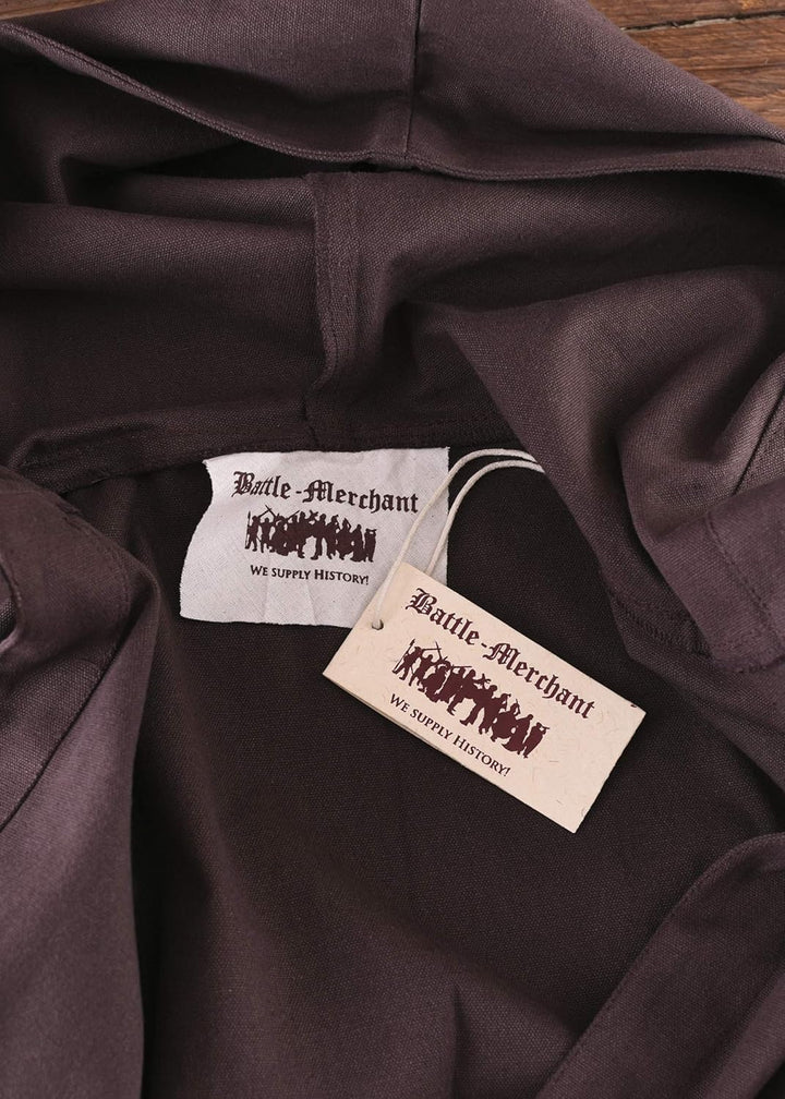 Battle-Merchant Grosse Mittelalter Gugel Damen Herren Schwarz Braun Larp Wikinger Kostüm Kleidung, B