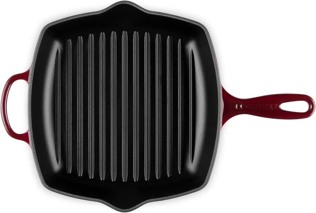 Le Creuset Signature Gusseisen-Grillpfanne, Quadratisch, 26 cm, Für alle Herdarten inkl; induktion g