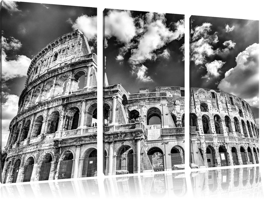 Pixxprint Colosseum bei Tag in Rom als Leinwandbild/Grösse: 3 Teilig (120x80 cm) cm/Wandbild/Kunstdr