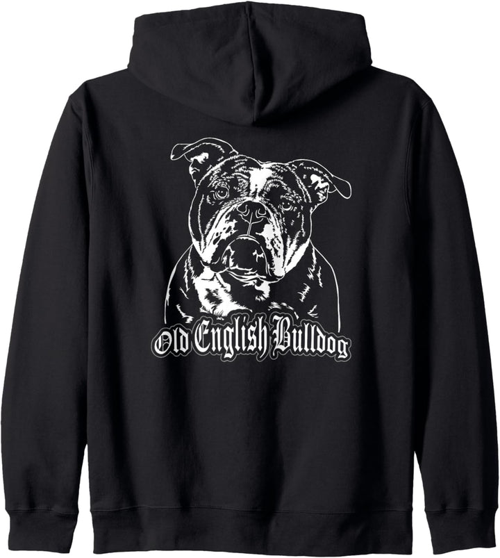 Old English Bulldog Hund Portrait OEB Hundeportrait Hunde Kapuzenjacke