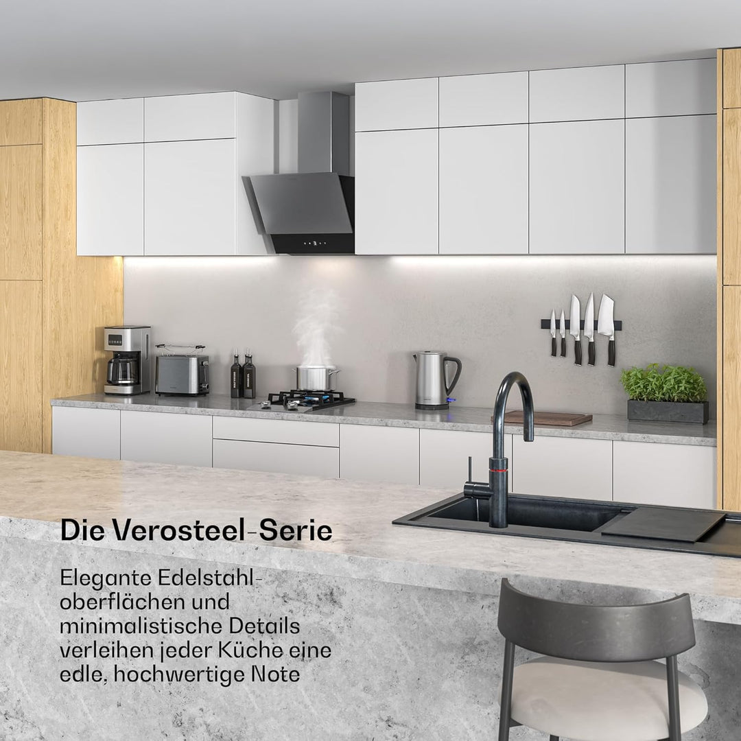 Klarstein Verosteel Toaster Wasserkocher Set - Edelstahl, 2 Scheiben Toaster mit 7 Bräunungsstufen &