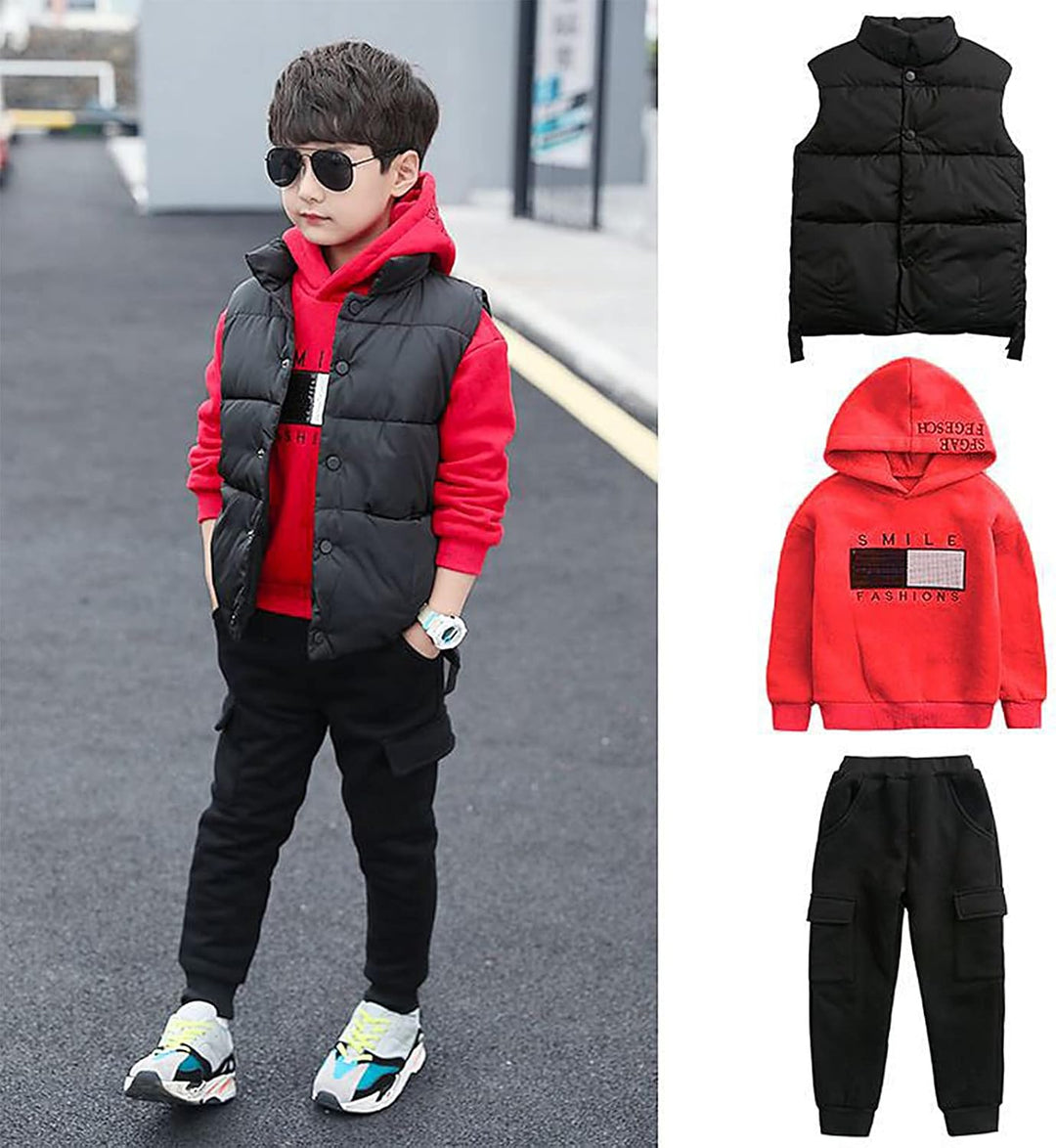 amropi Jungen Hoodie Trainingsanzug Kapuzenpullover Sweatshirt Weste Jogging Hose 3 Stück Kleidungss