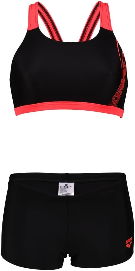 ARENA Damen Women's Dreamy Bikini Energy Back Bikini (1er Pack) 38 Black-fluo Red, 38 Black-fluo Red