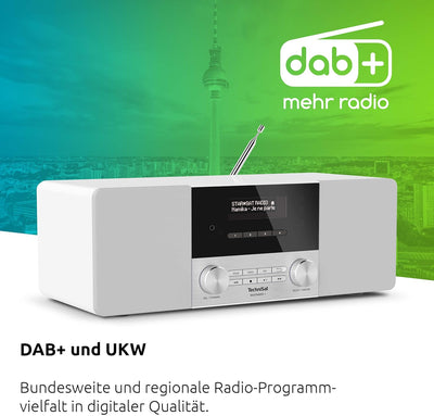 TechniSat DIGITRADIO 4 - Stereo DAB Radio (DAB+, UKW, Bluetooth-Audiostreaming (Empfang), Kopfhörera