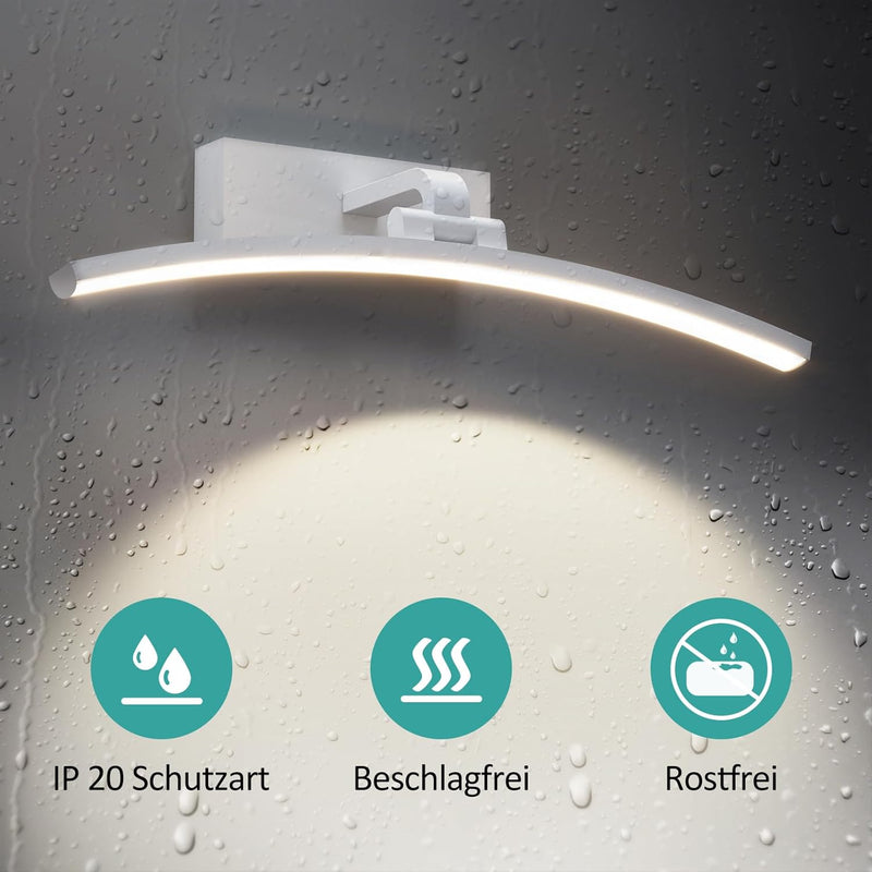 EMKE LED Spiegelleuchte Spiegellampen für das Bad Spiegelleuchte Badezimmer 40cm, 180° Drehbar Wandl