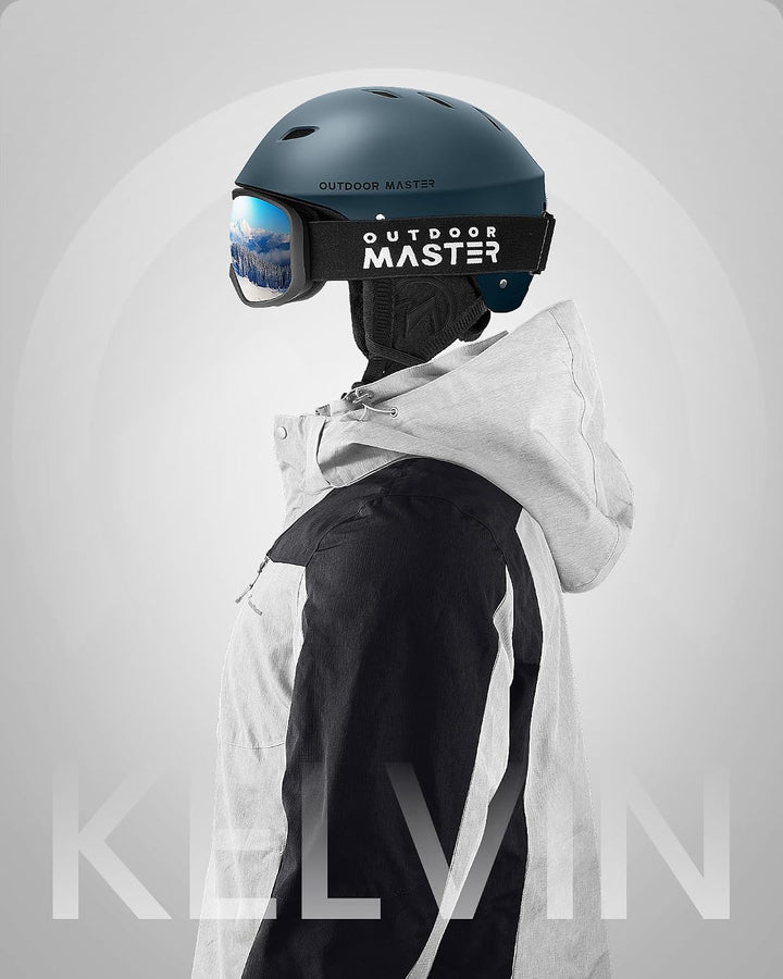 OutdoorMaster Kelvin Unisex Skihelm - Schneesporthelm für Skifahren/Snowboard mit Belüftungssystem,