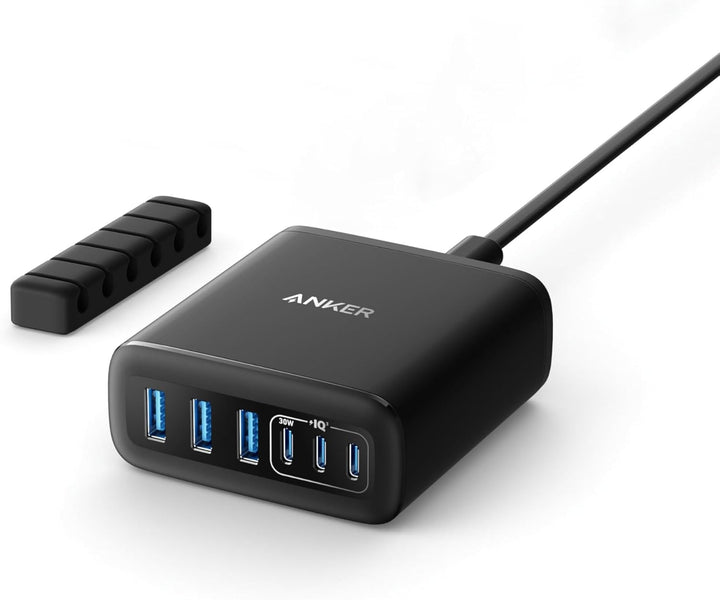Anker USB-C Ladegerät, 6 Port Ladestation mit 112W Ausgang Leistung, Für iPhone 16/16 Plus/16 Pro/16