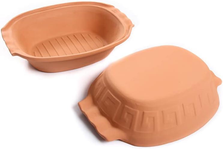 Keramiktopf Steingut 4L Ton Topf Brätertopf Dampf Garer Thermo Tontopf Terrakotta Keramik