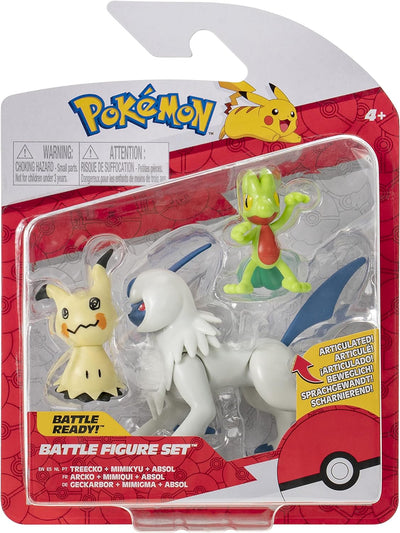 Pokémon PKW2679 Battle Figure Set-Geckarbor, Mimigma, Absol, offizielles Battlefigurenset Figurenset