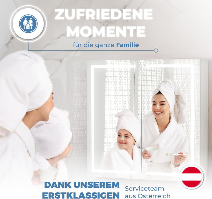HAPA Design Premium Badezimmer Spiegelschrank Milano 60cm breit 2-türig. Fertig montiert, in der EU