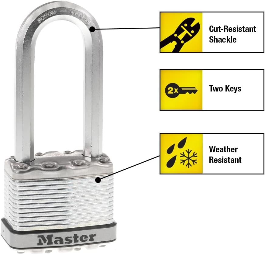 Master Lock M5XDLJ Magnum Vorhängeschloss mit Schlüssel, 1 Stück 1 Pack, 1 Pack