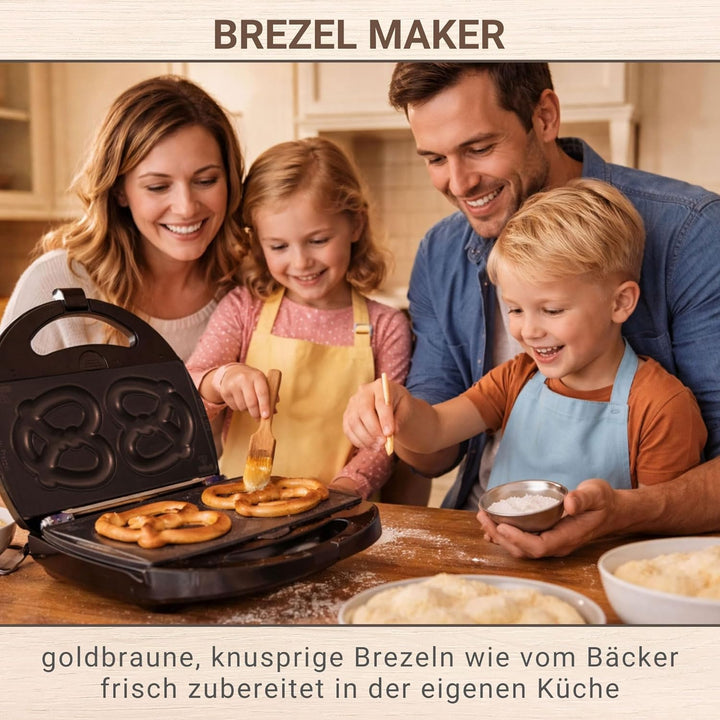 Syntrox Germany Bretzel Maker Chefmaker SM-1300W Soft Pretzel mit herausnehmbaren Backplatten