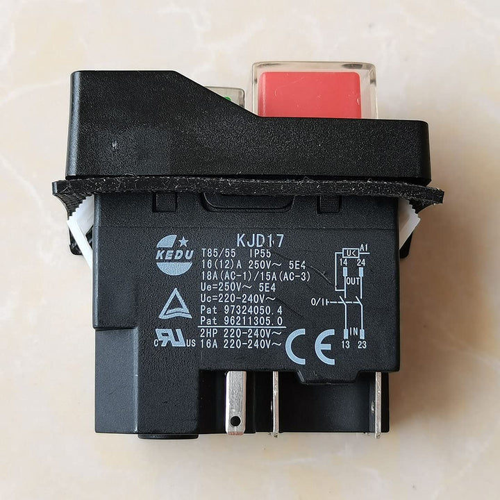 KEDU Wasserdichte elektromagnetische Drucktastenschalter für Industriewerkzeuge und Elektrowerkzeuge