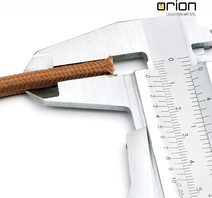 ORION LIGHTSTYLE Textilkabel für Lampen, 5 m Braun, 3-adrig, (3x 0,75 mm²) - Kunststoff Stromkabel m