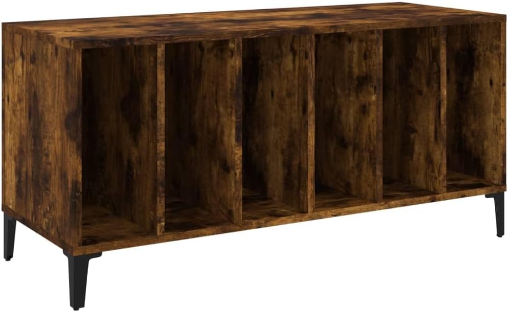Plattenschrank SchallplattenstäNder Schallplatten Regal Schallplatten Schrank Räuchereiche 100x38x48