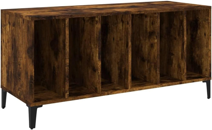Plattenschrank SchallplattenstäNder Schallplatten Regal Schallplatten Schrank Räuchereiche 100x38x48