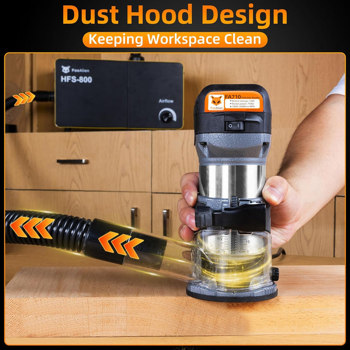 FoxAlien 1 HP 710W 65mm Durchmesser Compact Palm Router für CNC Fräsmaschine, 6 Variable Geschwindig
