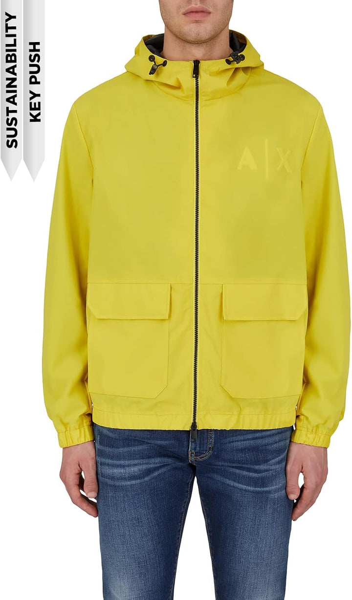 Armani Exchange Herren Logo Back, Front Pockets Jacke, Acid Yellow/Black