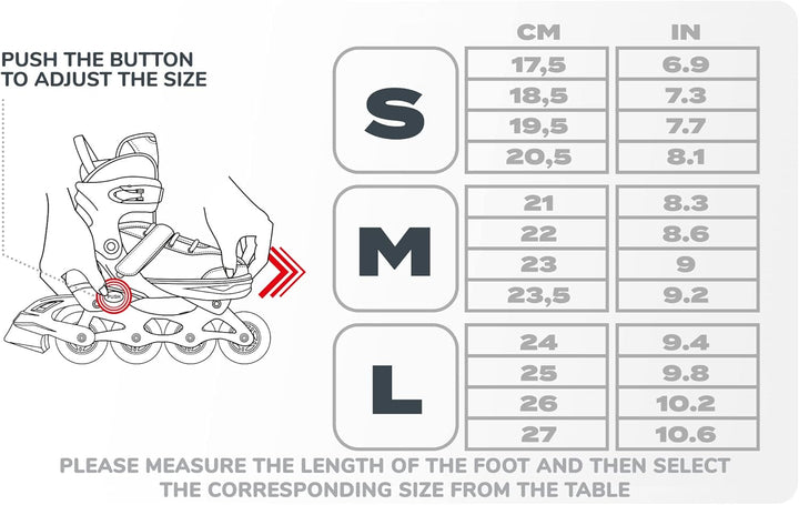 meteor verstellbare 4‑in‑1 Kinder Inline-Skates – Rollschuhe Inliner Schlittschuhe – ABEC‑7 PU‑Räder