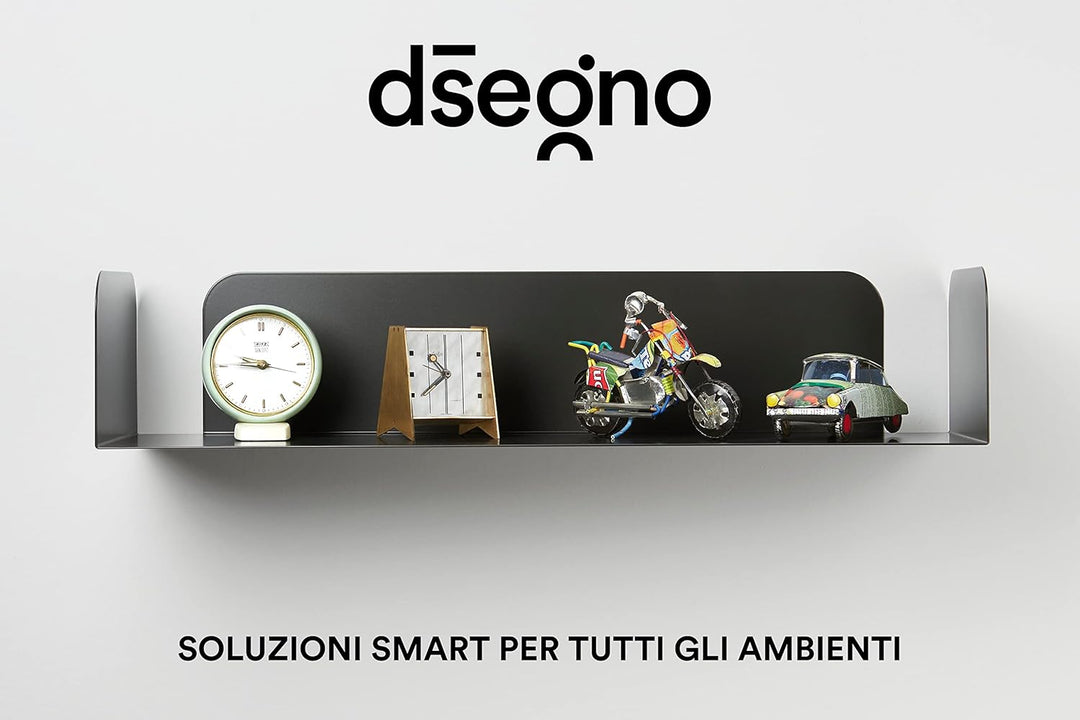 D-Segno Wandregal Metall - Regal Wand, Einzigartiges minimalistisches und modernes Design, Wandbuchh