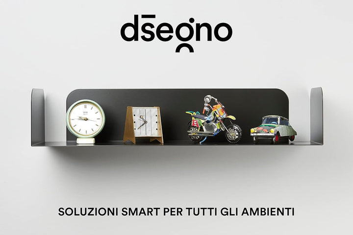 D-Segno Wandregal Metall - Regal Wand, Einzigartiges minimalistisches und modernes Design, Wandbuchh