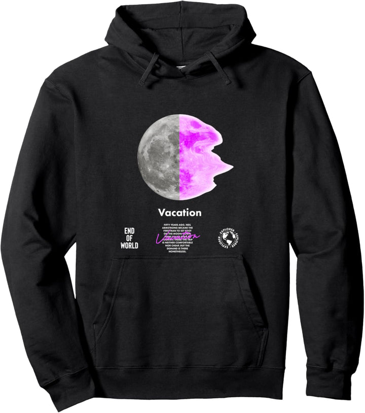 Vacation Moon - Ästhetische Edgy Streetwear Pullover Hoodie