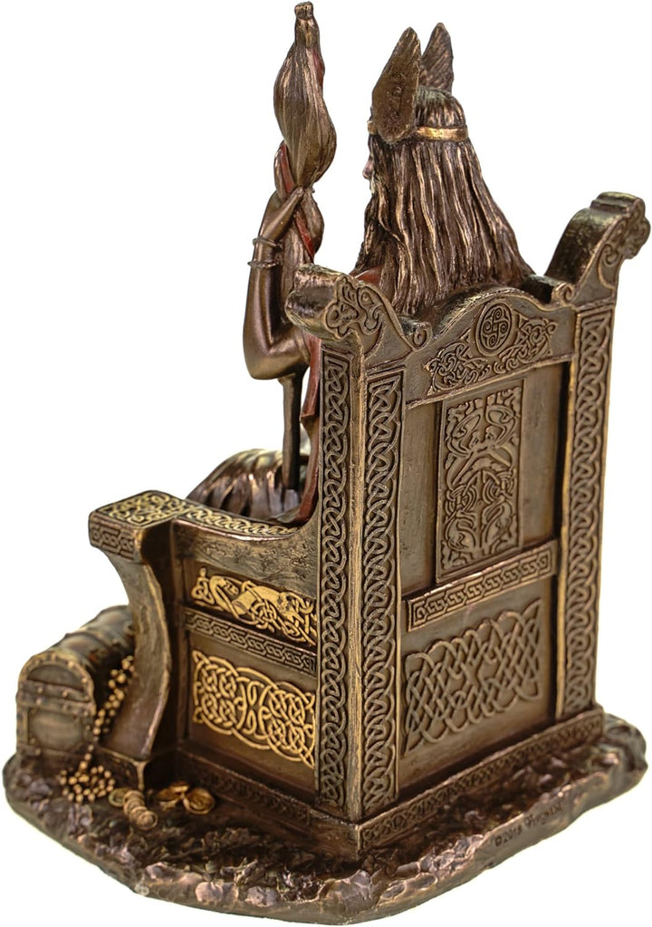 Veronese 708-7432 Germanische Göttin Frigga Frau Odins auf Thron Frigg Odin bronziert Figur
