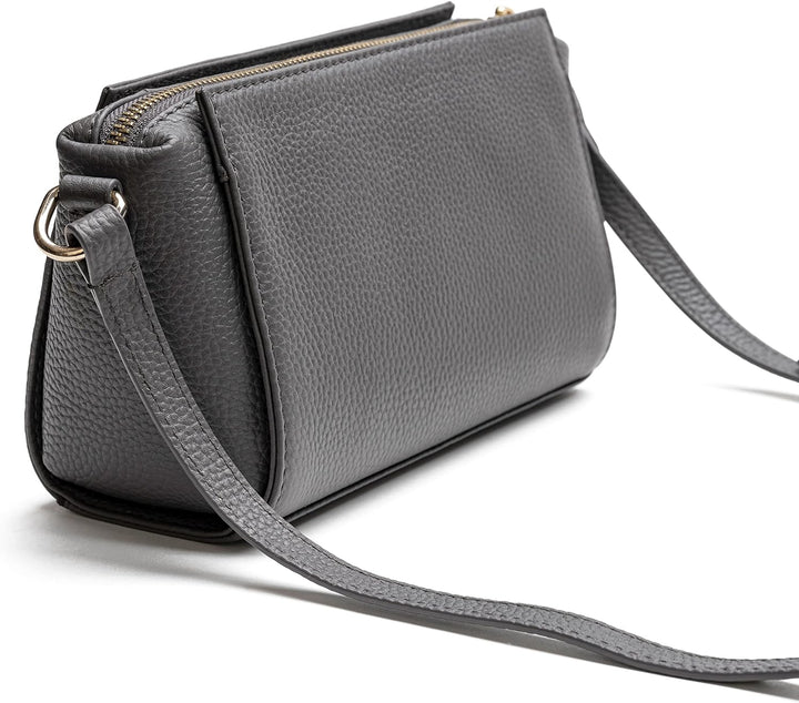 Lazarotti Bologna Leder Umhängetasche Damen | verstellbarer Schultergurt | mittelgrosse Crossbody Ba