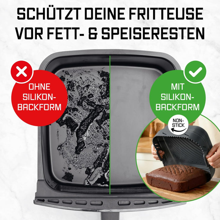 GOURMETmaxx Silikonform Heissluftfritteuse 4L - ideales Airfryer Zubehör | Heissluftfritteuse Zubehö