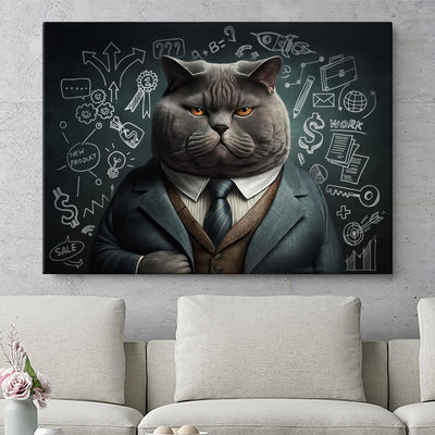 Artmazing | Katze Bild Professor | Bilder Katze Modern | S-Art Bilder | Katzenbilder Modern | Modern