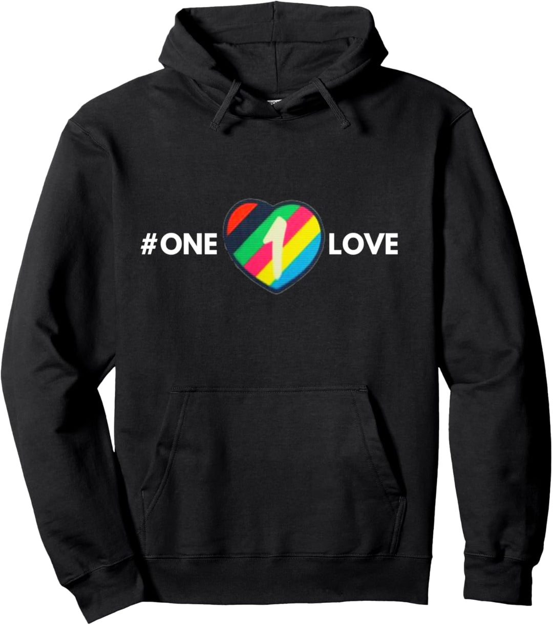One Love soccer football LGBTQ rights White Lettering Pullover Hoodie