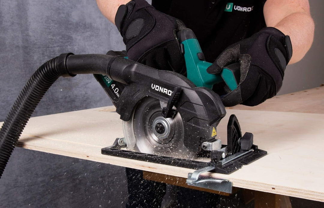 VONROC Handkreissäge Akku 20V - Akku Kreissäge 150mm, Säge inkl. Laserführung & Staubabsaugung - Ohn