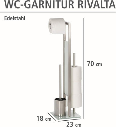 WENKO Stand WC-Garnitur Rivalta, mit integriertem Toilettenpapierhalter und WC-Bürstenhalter, in ros