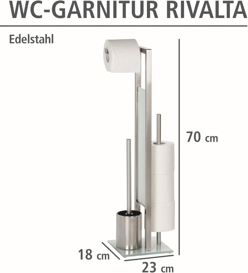 WENKO Stand WC-Garnitur Rivalta, mit integriertem Toilettenpapierhalter und WC-Bürstenhalter, in ros