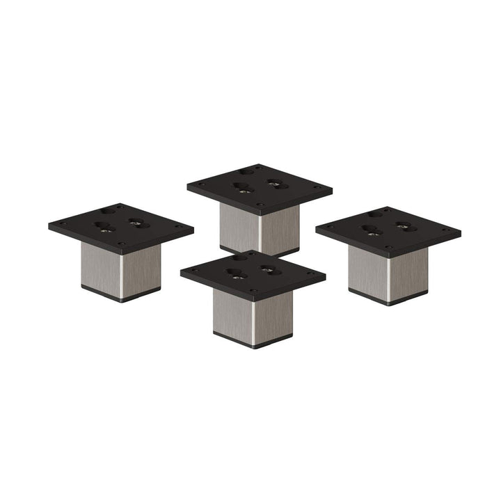 sossai® Exklusiv - Aluminium Möbelfüsse | E4MF-N | 4er Set | Höhe: 60mm | Farbe: Inox 4 Stück, Höhe: