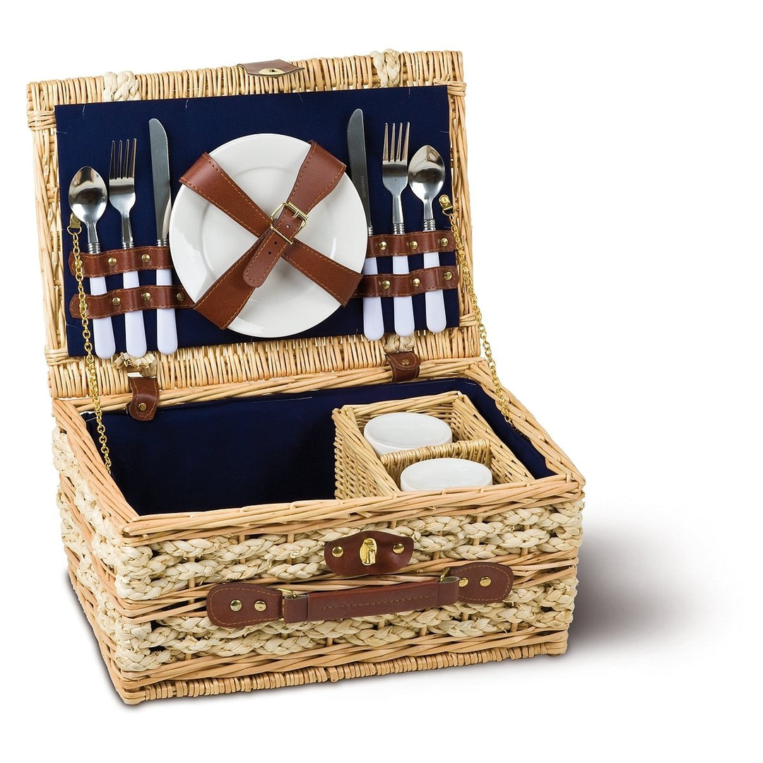 Adam Schmidt Picknickkorb rechteckig, Natur/Hellbraun, T 40cm x B 28cm x H 19cm