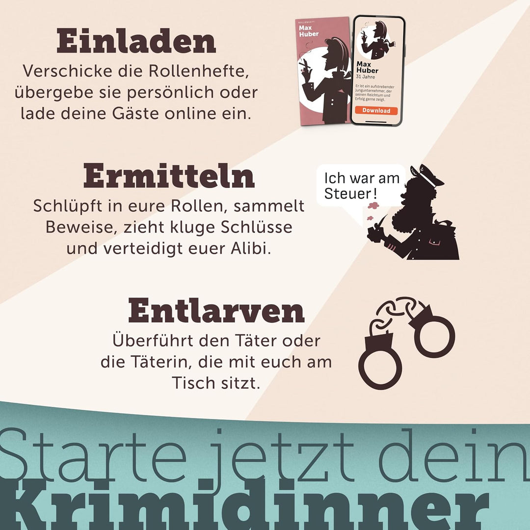 Culinario Mortale® Krimidinner für zuhause 5 bis 7 Personen - Mord über Bord - unterhaltsames Krimi