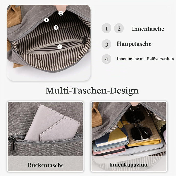 CORIOS Damen Canvas Schultertasche Grosse Kapazität Umhängetasche Casual Handtasche Leichtgewicht To