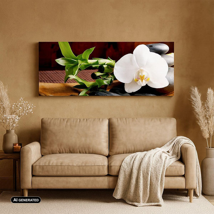 ARTTOR Wandbilder Dekoration Wohnzimmer Bambus Schönheit Dekoration Blume Bilder auf Leinwand 120x50