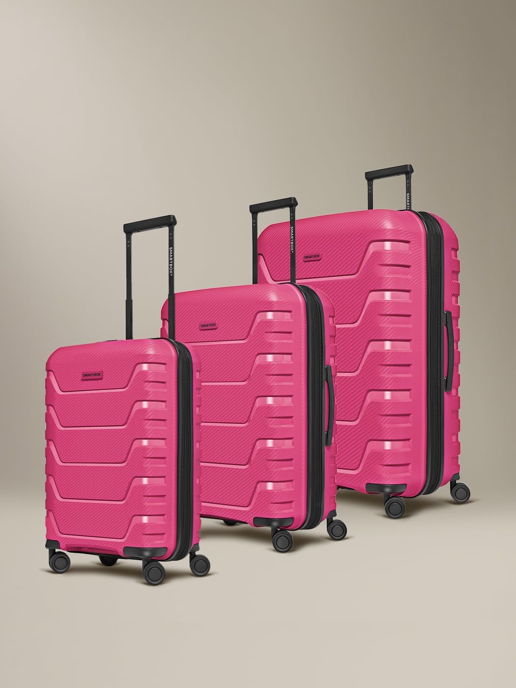 Smartbox Hartschalen Koffer-Set 3-teilig | mit Dehnfalte erweiterbar um 3 cm | aus hochwertigem, lei