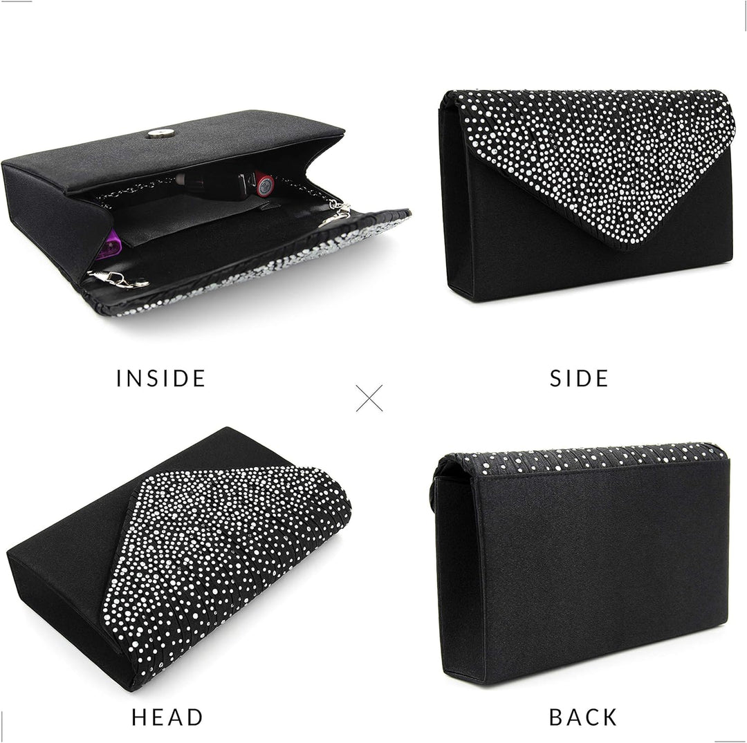 Milisente Evening Bag for Women Glitter Rhinestone Wedding Evening Purse Crystal Envelope Crossbody
