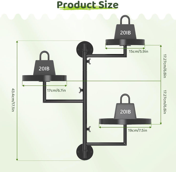 Wandbehang Pflanzenständer Set, Blumenständer für Draussen, Plant Stand Indoor Outdoor, Pflanzenrega